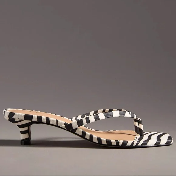 Anthropologie heeled zebra kitten sandals NEW without box eu 37 U.S. 6.5/7 - Picture 3 of 7